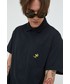 T-shirt - koszulka męska Converse polo bawełniane kolor czarny gładki