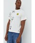 T-shirt - koszulka męska Converse t-shirt bawełniany kolor beżowy z nadrukiem
