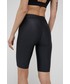 Spodnie 4F szorty treningowe damskie kolor czarny gładkie medium waist