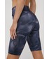 Spodnie 4F szorty treningowe damskie kolor granatowy wzorzyste high waist