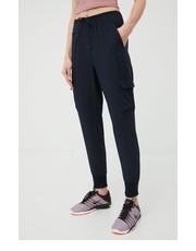 Spodnie spodnie damskie kolor granatowy joggery high waist - Answear.com 4F