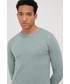 Sweter męski Tom Tailor sweter bawełniany męska kolor turkusowy