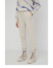 Spodnie spodnie damskie kolor beżowy gładkie - Answear.com Tom Tailor