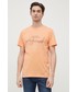 T-shirt - koszulka męska Tom Tailor T-shirt bawełniany kolor pomarańczowy z nadrukiem