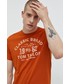 T-shirt - koszulka męska Tom Tailor t-shirt bawełniany kolor pomarańczowy z nadrukiem