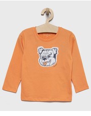 Koszulka longsleeve bawełniany dziecięcy kolor pomarańczowy z aplikacją - Answear.com Tom Tailor