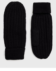 Rękawiczki rękawiczki z domieszką wełny damskie kolor czarny - Answear.com Pieces