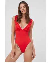 Strój kąpielowy strój kąpielowy kolor czerwony lekko usztywniona miseczka - Answear.com Pieces