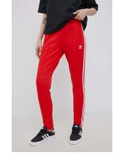 Spodnie spodnie damskie kolor czerwony z aplikacją - Answear.com Adidas Originals