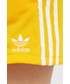 Spodnie Adidas Originals adidas Originals szorty damskie kolor żółty gładkie medium waist