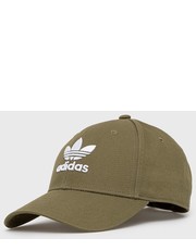 Czapka adidas Originals czapka bawełniana kolor zielony z aplikacją - Answear.com Adidas Originals