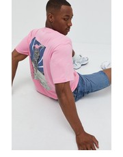 T-shirt - koszulka męska adidas Originals t-shirt bawełniany kolor różowy z nadrukiem - Answear.com Adidas Originals