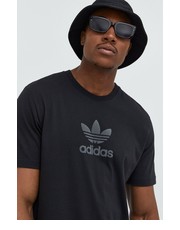 T-shirt - koszulka męska adidas Originals t-shirt bawełniany kolor czarny z nadrukiem - Answear.com Adidas Originals