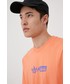 T-shirt - koszulka męska Adidas Originals adidas Originals t-shirt bawełniany HT1656 kolor pomarańczowy z nadrukiem