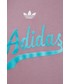 Bluza Adidas Originals Bluza bawełniana damska kolor różowy z kapturem z aplikacją