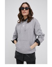 Bluza Bluza bawełniana damska kolor szary z kapturem melanżowa - Answear.com Adidas Originals