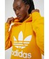 Bluza Adidas Originals adidas Originals bluza bawełniana damska kolor żółty z kapturem z nadrukiem