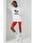 Bluza Adidas Originals adidas Originals bluza bawełniana damska kolor biały z kapturem z nadrukiem