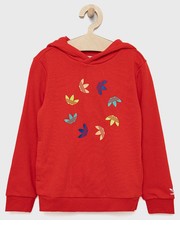 Bluza bluza dziecięca kolor czerwony z kapturem z nadrukiem - Answear.com Adidas Originals