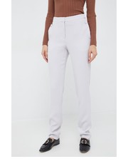 Spodnie spodnie damskie kolor szary proste high waist - Answear.com Emporio Armani