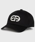 Czapka Emporio Armani czapka bawełniana kolor czarny z aplikacją