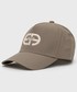 Czapka Emporio Armani czapka kolor beżowy z aplikacją