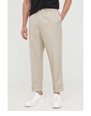 Spodnie męskie spodnie męskie kolor beżowy proste - Answear.com Emporio Armani