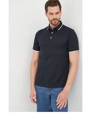 T-shirt - koszulka męska polo bawełniane kolor czarny gładki - Answear.com Emporio Armani