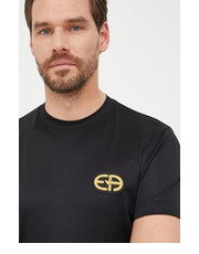 T-shirt - koszulka męska t-shirt męski kolor czarny z aplikacją - Answear.com Emporio Armani