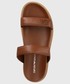 Klapki Emporio Armani sandały skórzane damskie kolor brązowy