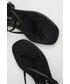 Sandały Emporio Armani sandały skórzane damskie kolor czarny