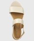 Sandały Emporio Armani sandały skórzane damskie kolor beżowy