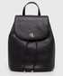 Plecak Lauren Ralph Lauren plecak skórzany damski kolor czarny mały gładki