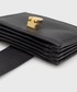 Portfel Lauren Ralph Lauren etui na karty skórzane damski kolor czarny