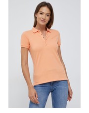 Bluzka polo damski kolor pomarańczowy z kołnierzykiem - Answear.com Lauren Ralph Lauren