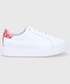 Sneakersy Lauren Ralph Lauren Buty skórzane ANGELINE II kolor biały na platformie