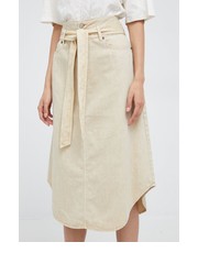 Spódnica spódnica bawełniana kolor beżowy midi rozkloszowana - Answear.com Lauren Ralph Lauren
