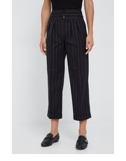 Spodnie spodnie wełniane damskie kolor czarny proste high waist - Answear.com Lauren Ralph Lauren