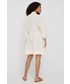 Sukienka Lauren Ralph Lauren sukienka lniana kolor beżowy mini rozkloszowana