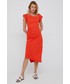 Sukienka Lauren Ralph Lauren sukienka kolor pomarańczowy midi prosta