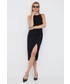 Sukienka Lauren Ralph Lauren sukienka kolor czarny midi dopasowana