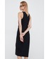 Sukienka Lauren Ralph Lauren sukienka kolor czarny midi dopasowana