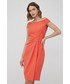 Sukienka Lauren Ralph Lauren sukienka kolor pomarańczowy mini dopasowana