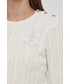 Sweter Lauren Ralph Lauren Sweter bawełniany damski kolor beżowy