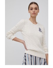 Sweter sweter bawełniany damski kolor beżowy - Answear.com Lauren Ralph Lauren