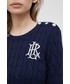 Sweter Lauren Ralph Lauren sweter bawełniany damski kolor granatowy lekki