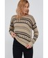 Sweter Lauren Ralph Lauren sweter z domieszką lnu damski kolor beżowy