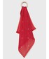 Szalik Lauren Ralph Lauren apaszka z domieszką jedwabiu kolor czerwony wzorzysta