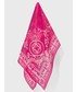 Szalik Lauren Ralph Lauren apaszka z domieszką jedwabiu kolor fioletowy wzorzysta