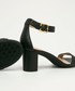 Sandały na obcasie Lauren Ralph Lauren Sandały skórzane kolor czarny